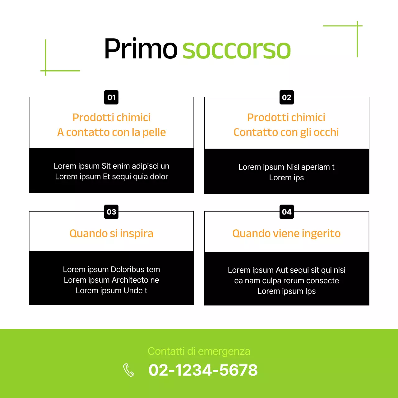 Materiali di formazione sulla sicurezza in laboratorio moderni e di colore verde lime