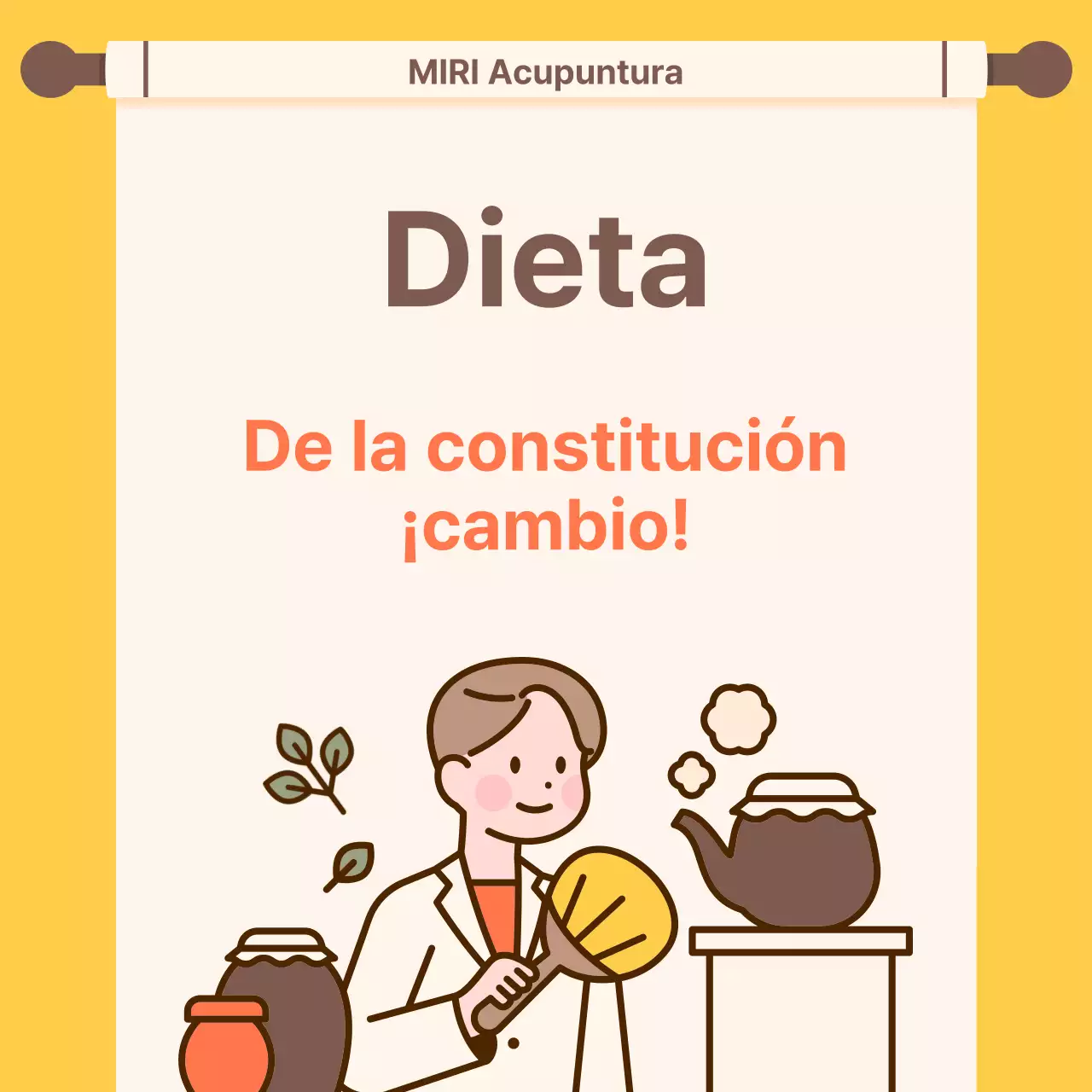 Kitschy naranja y amarillo dieta promoción clínica de medicina china