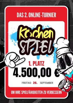 Förderung eines kitschigen rot-schwarzen Spielewettbewerbs