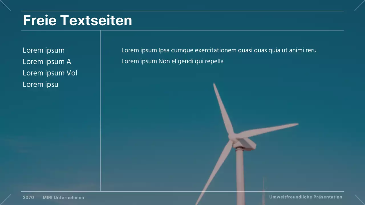 Ein moderner naturalistischer grüner Bericht in Blau