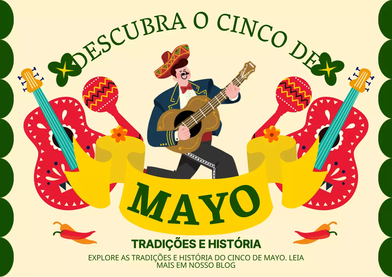 Verde e vermelho Moderno Cinco de Mayo Introdução