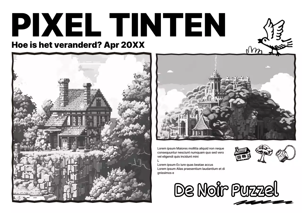 Promotieposter voor moderne games in zwart-wit