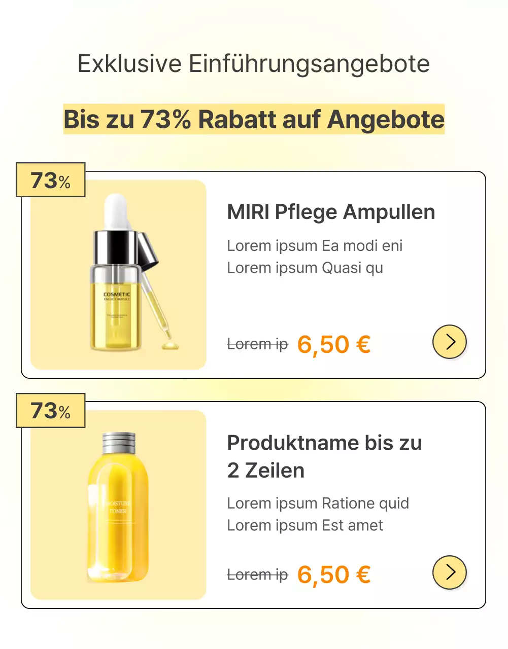 Einfache Hautpflegeprodukte in Gelb und Orange beschreiben und erläutern