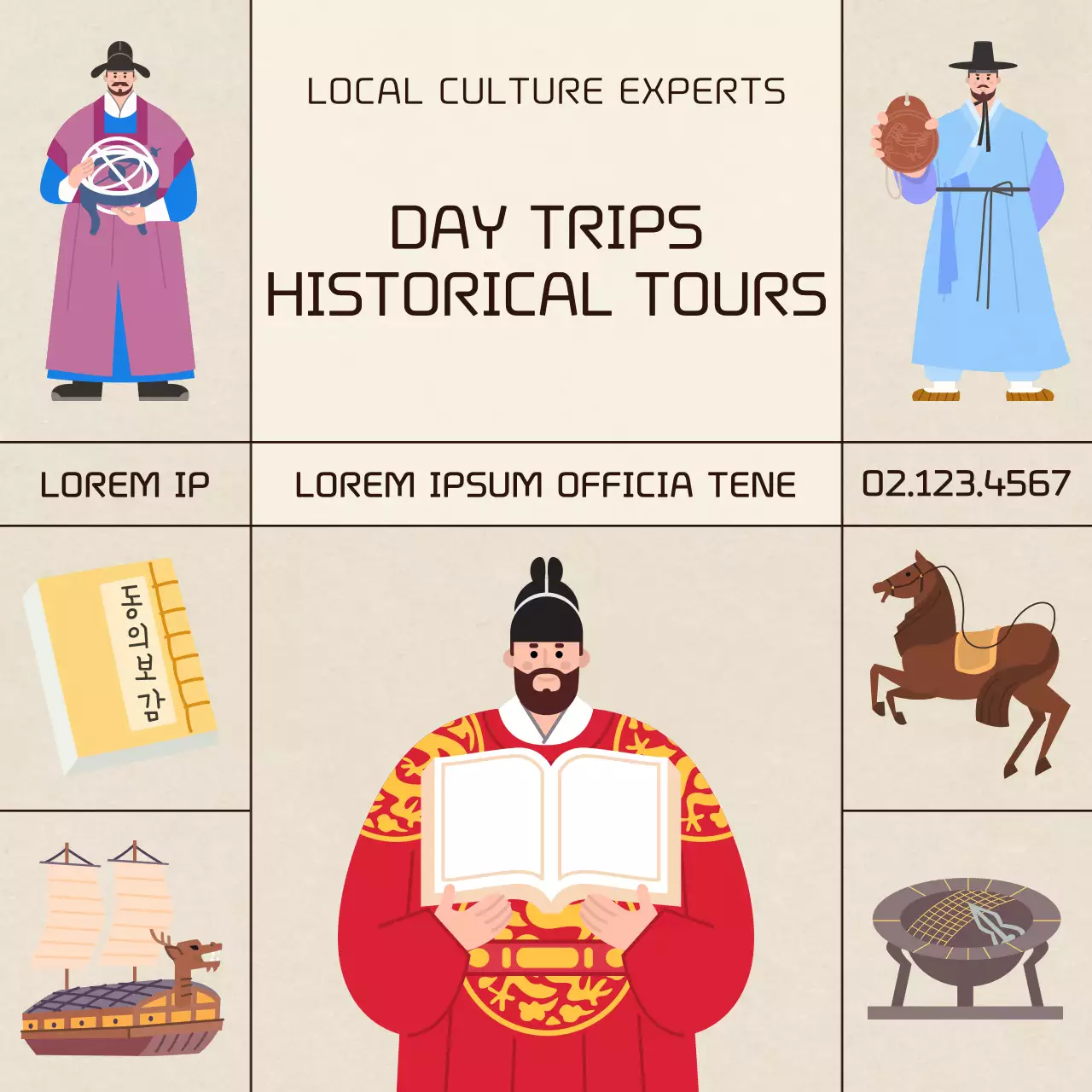 Quảng cáo tour du lịch truyền thống màu be Bài đăng trên mạng xã hội