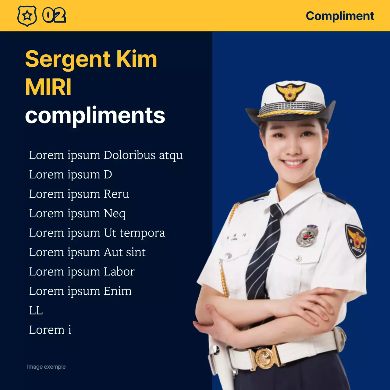 Un simple bulletin d'information sur le poste de police bleu et jaune