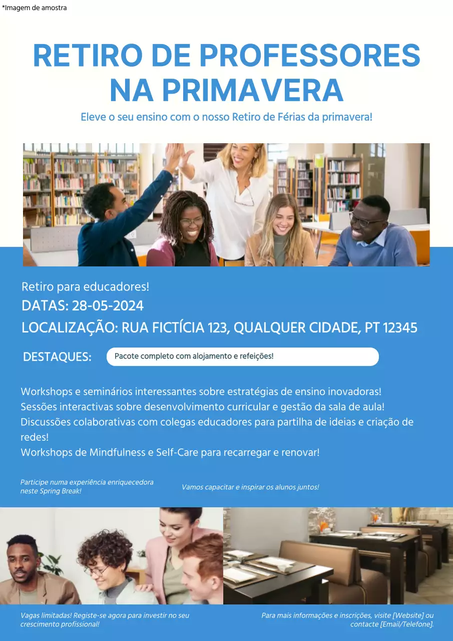Promover retiros de professores nas férias da primavera