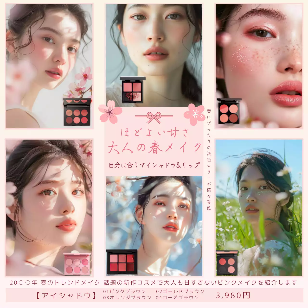 ピンク オシャレ メイクアップ ポスター SNS投稿 正方形