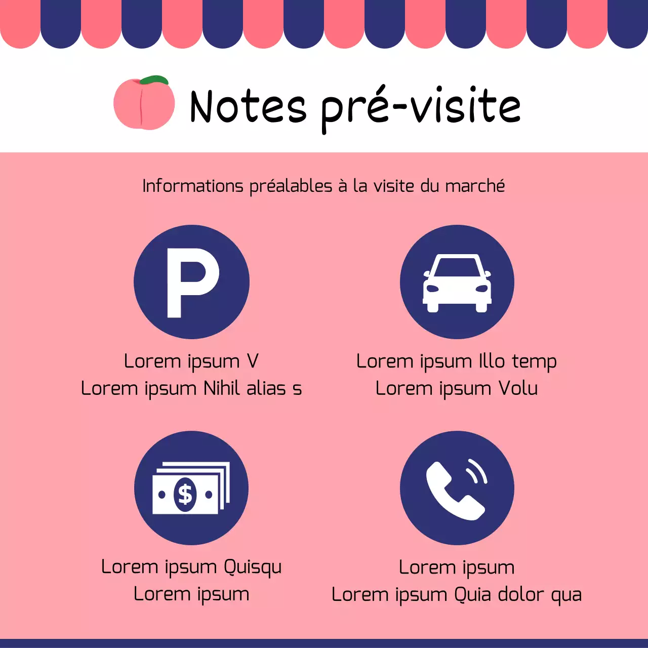 Promouvoir un marché moderne et traditionnel en rouge et bleu marine