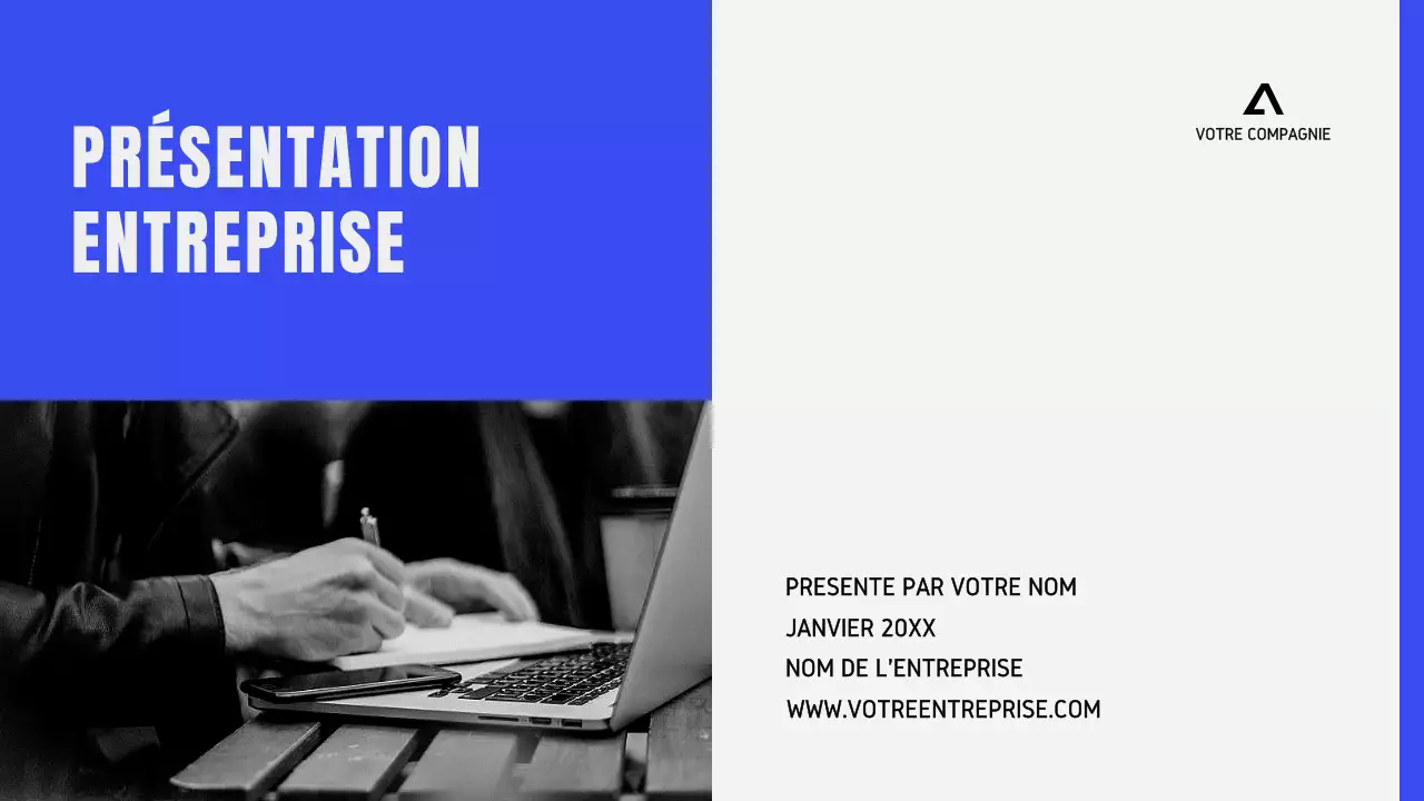 Noir Blanc Gris Stratégie d'entreprise minimale