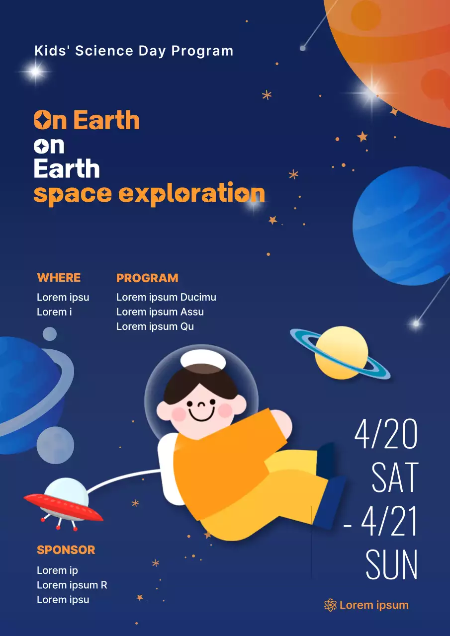 Poster sự kiện Blue Trendy Space