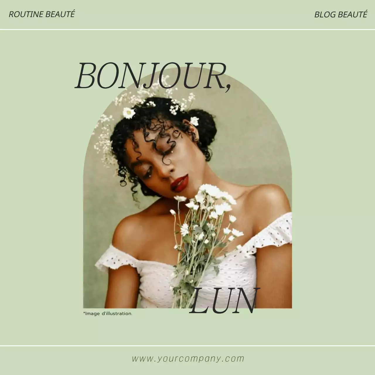 Cadre photo moderne vert et noir Maquillage École de beauté Promotion