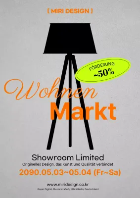 Minimalistische Innenanzeige in Orange