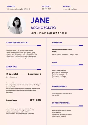 Crema Semplice curriculum dello specialista delle risorse umane