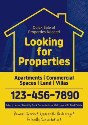 Blue Modern Real Estate Promotion Poster