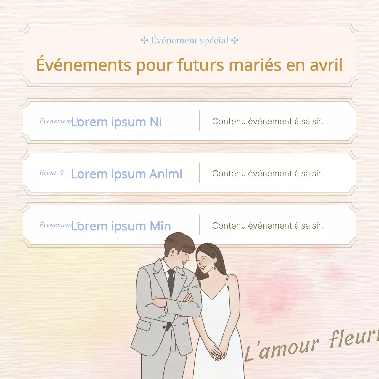 Promouvoir un lieu de mariage classique lavande et rose