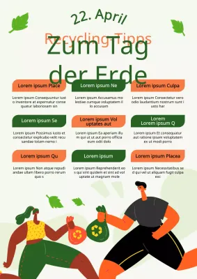 Grün und Orange Moderne Recycling-Tipps für den Tag der Erde Leitfaden