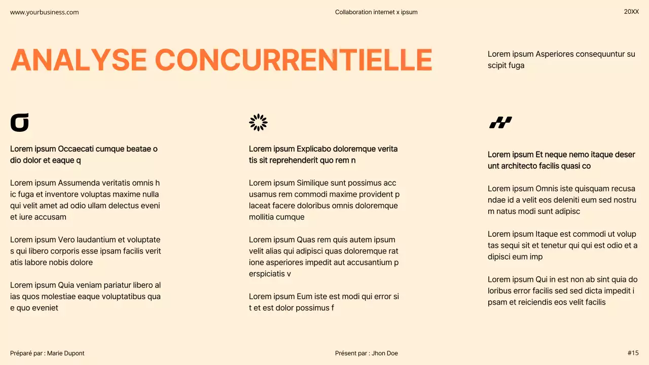 Orange Moderne Minimal Gras Pitch Deck Proposition