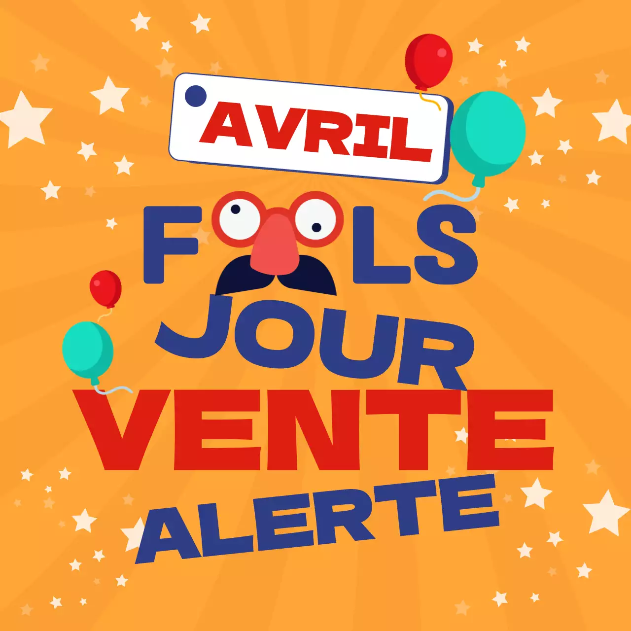 Yellow Red Blue April Fools Day Sale Promotion