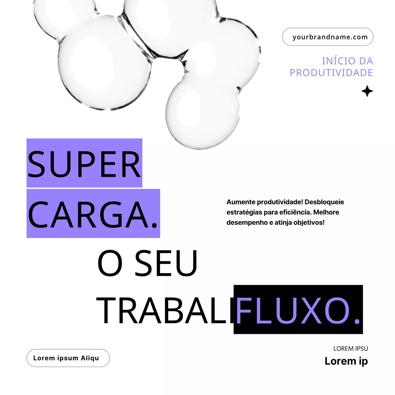Guia de dicas de fluxo de trabalho de produtividade moderna em roxo e branco