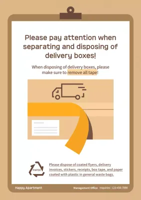 Beige Minimal Recycling Notice Poster