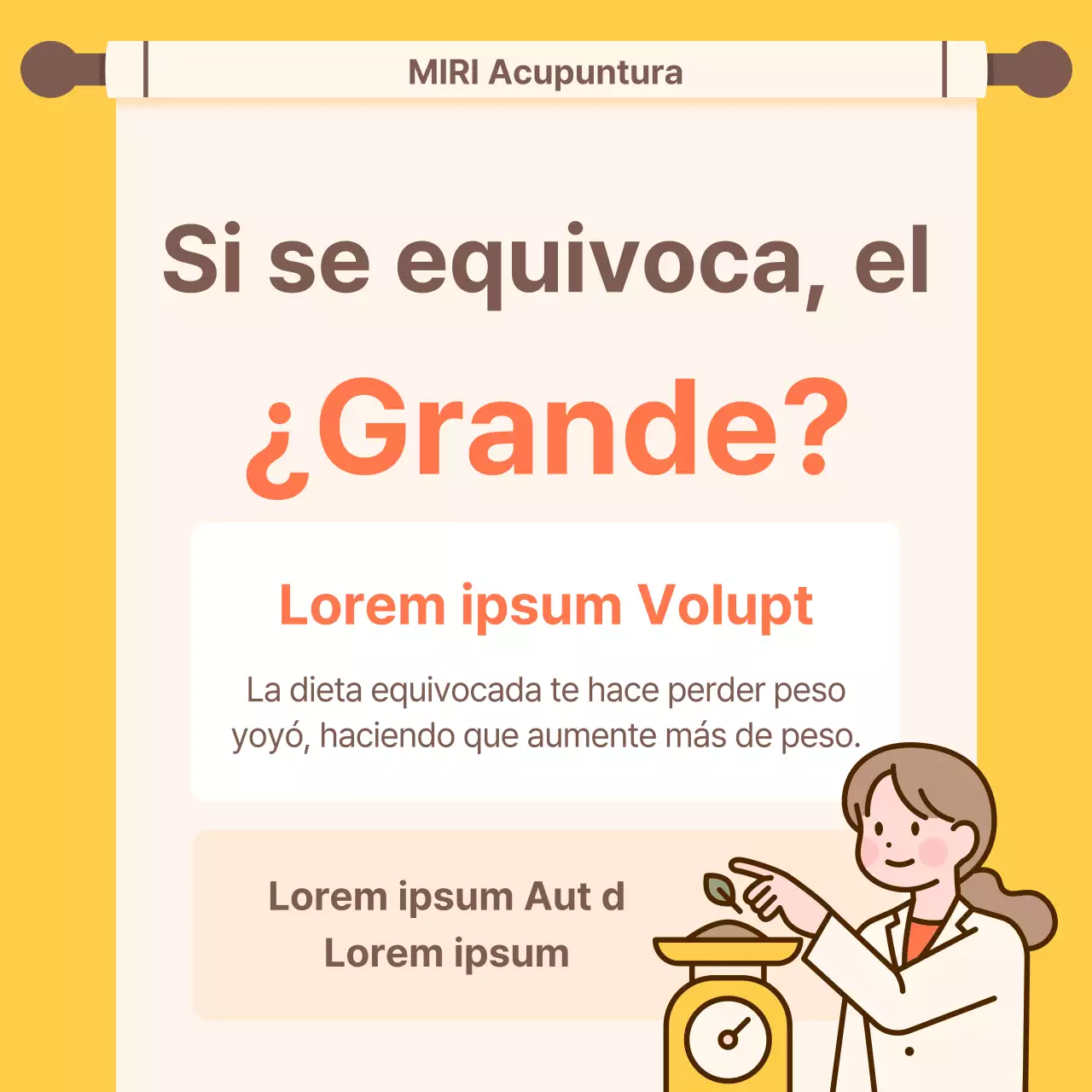 Kitschy naranja y amarillo dieta promoción clínica de medicina china