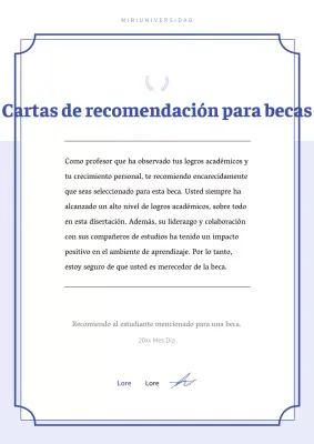 Acerca de la carta de recomendación simple para becas de la Armada