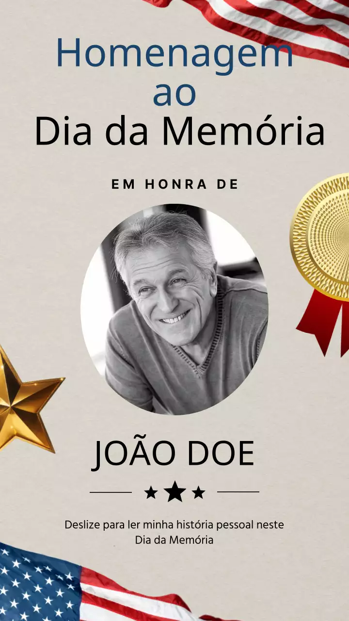 Publicidade cinzenta e minimalista para o Dia da Memória