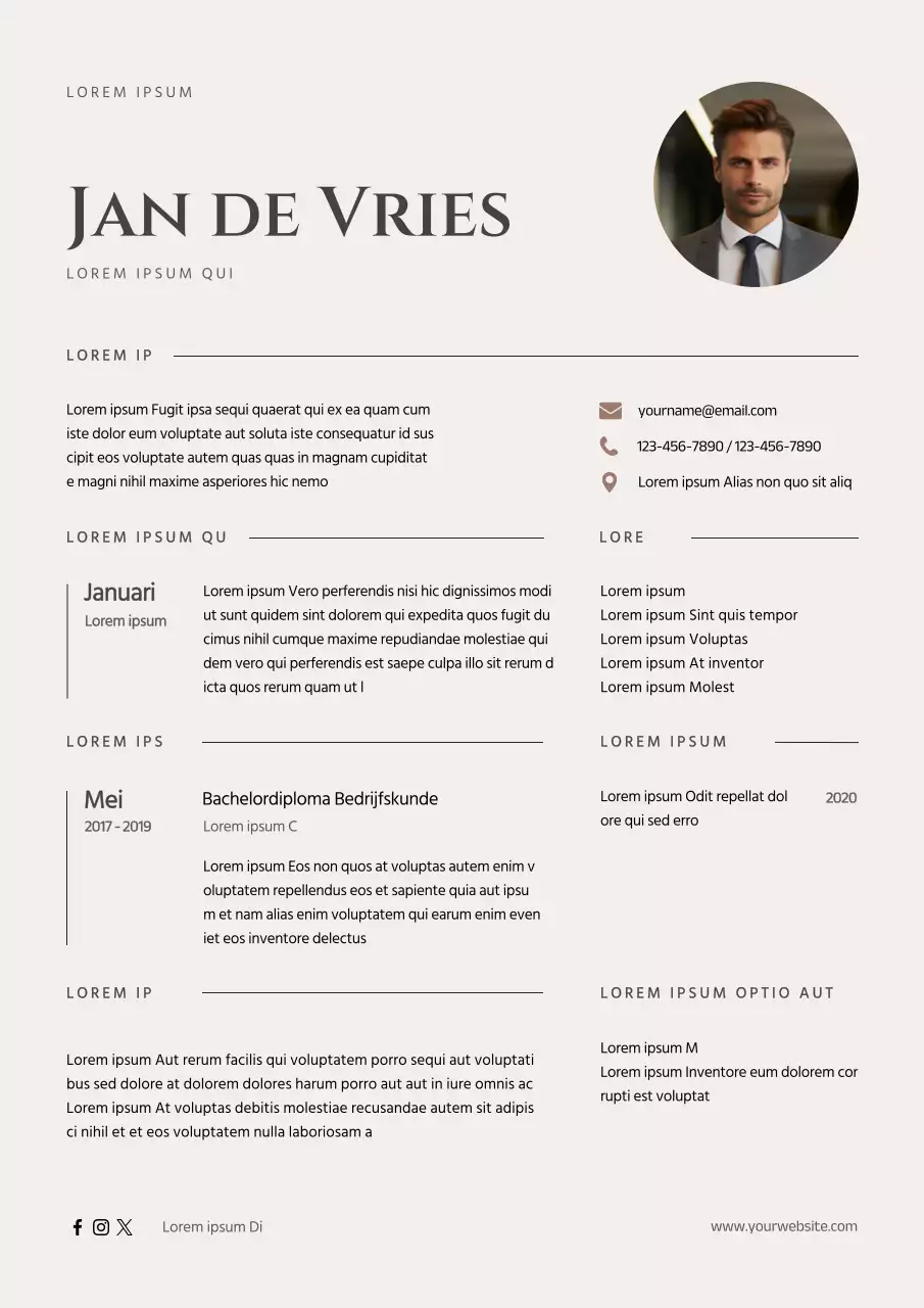 Crème Minimaal Bedrijfsanalist CV