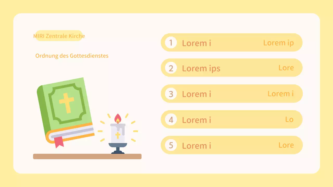 Gelbe und orangefarbene Kirche Kleingruppenbereich Gottesdienstressourcen