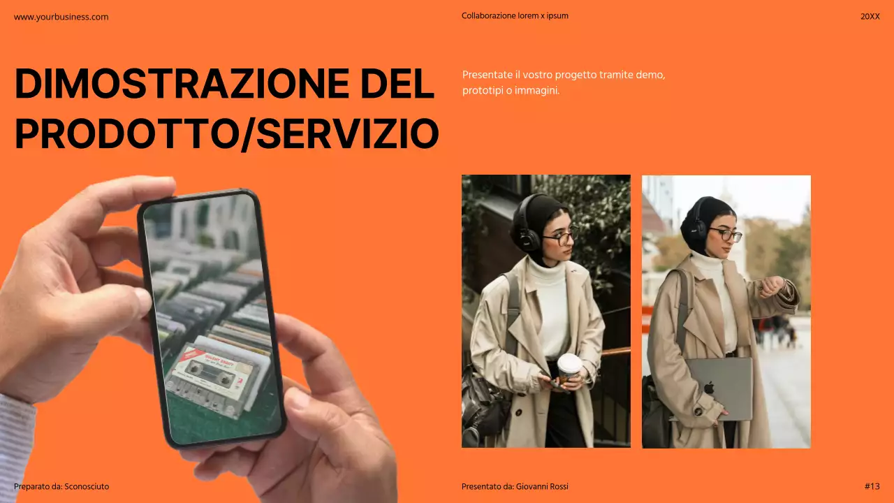 Arancione Moderno Minimal Bold Pitch Deck Proposta