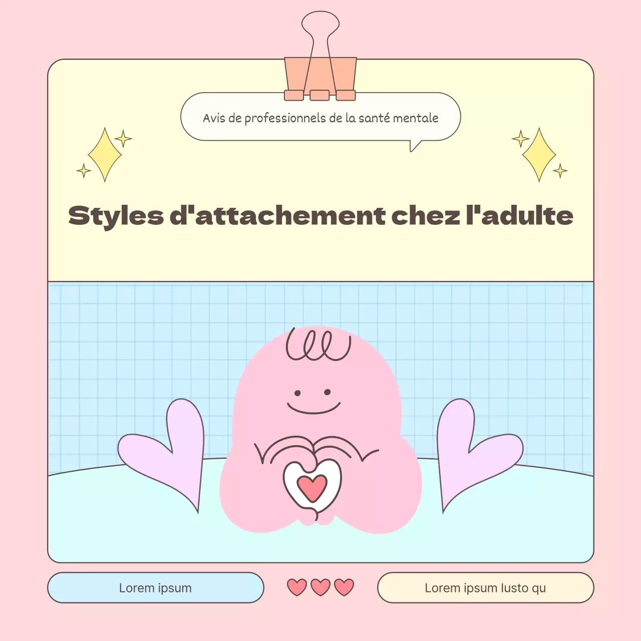 Guide des styles d'attachement de l'adulte en rose et bleu clair
