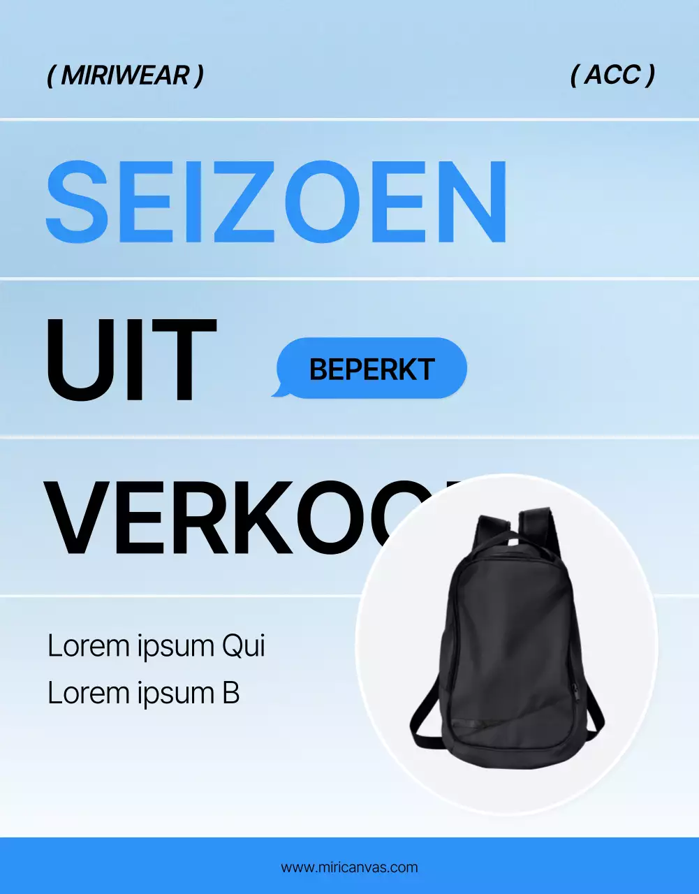 Promoot een trendy blauw-witte omslag voor een modepagina