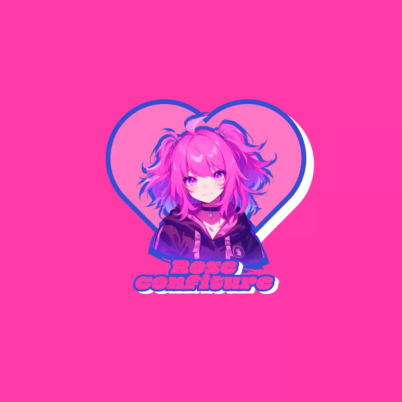 Logo publicitaire d'animation rose et violet charmant