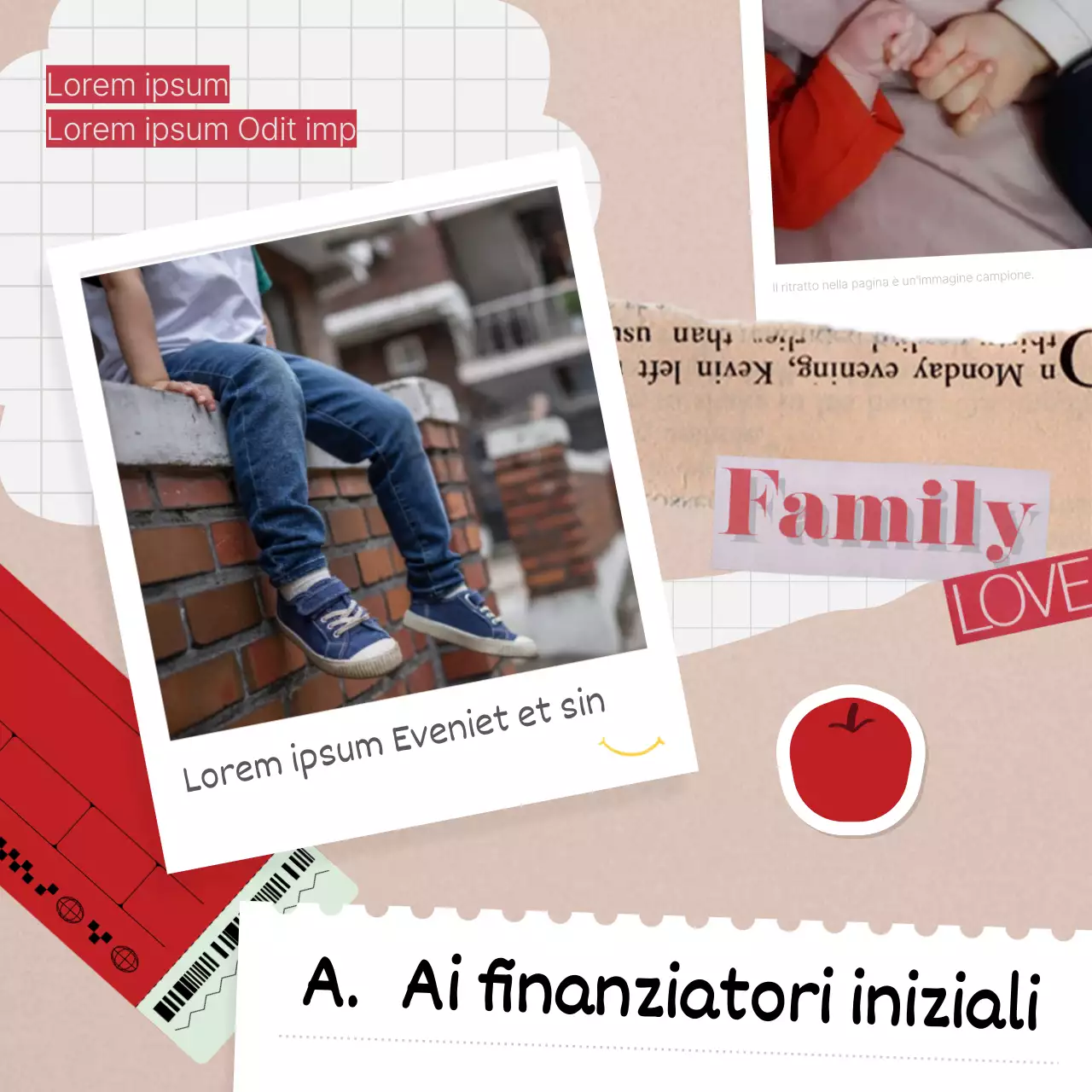 Guide e rapporti di sponsorizzazione vintage in rosso e beige