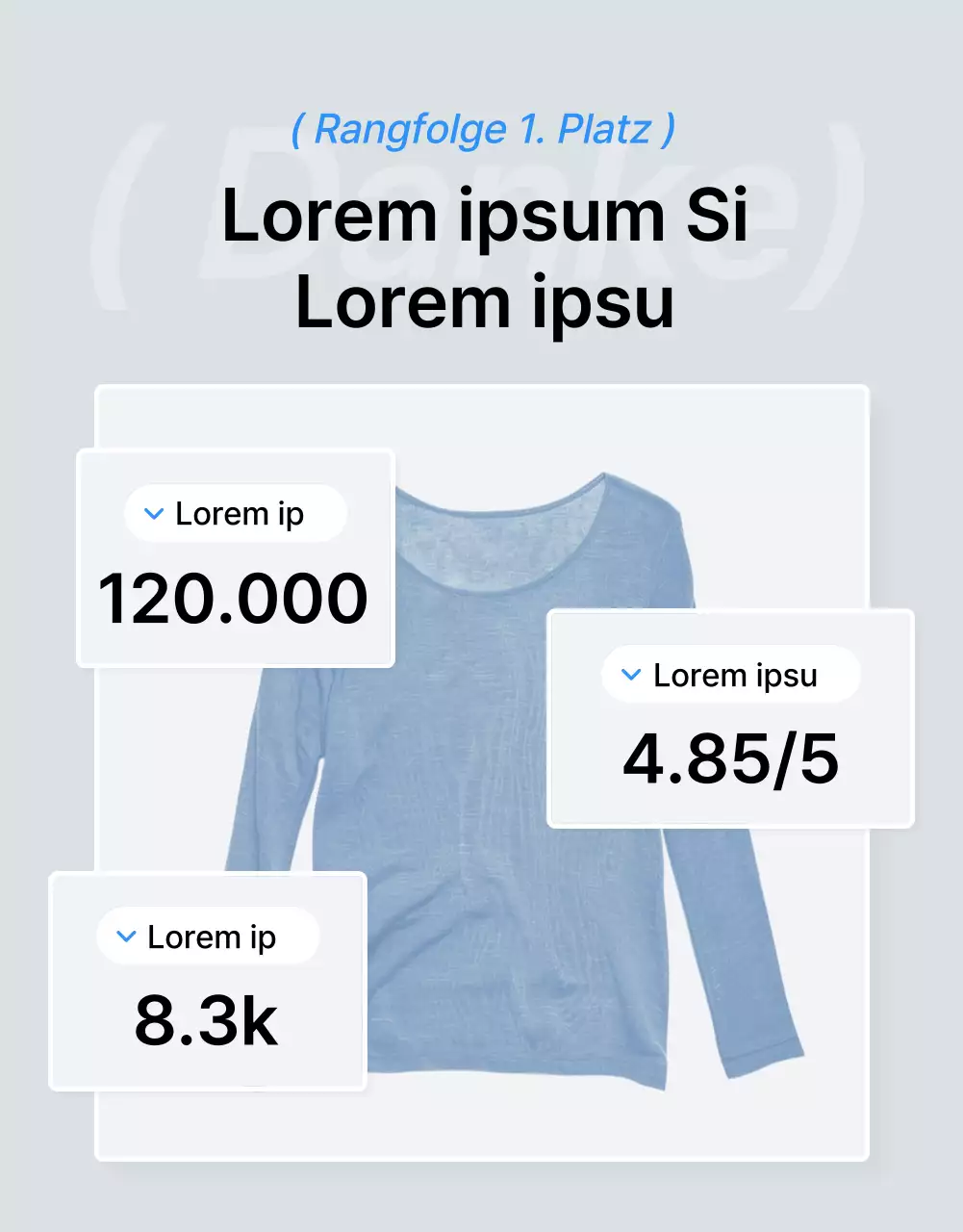 Fördern Sie eine trendige blau-weiße Mode-Detailseite für Mobiltelefone