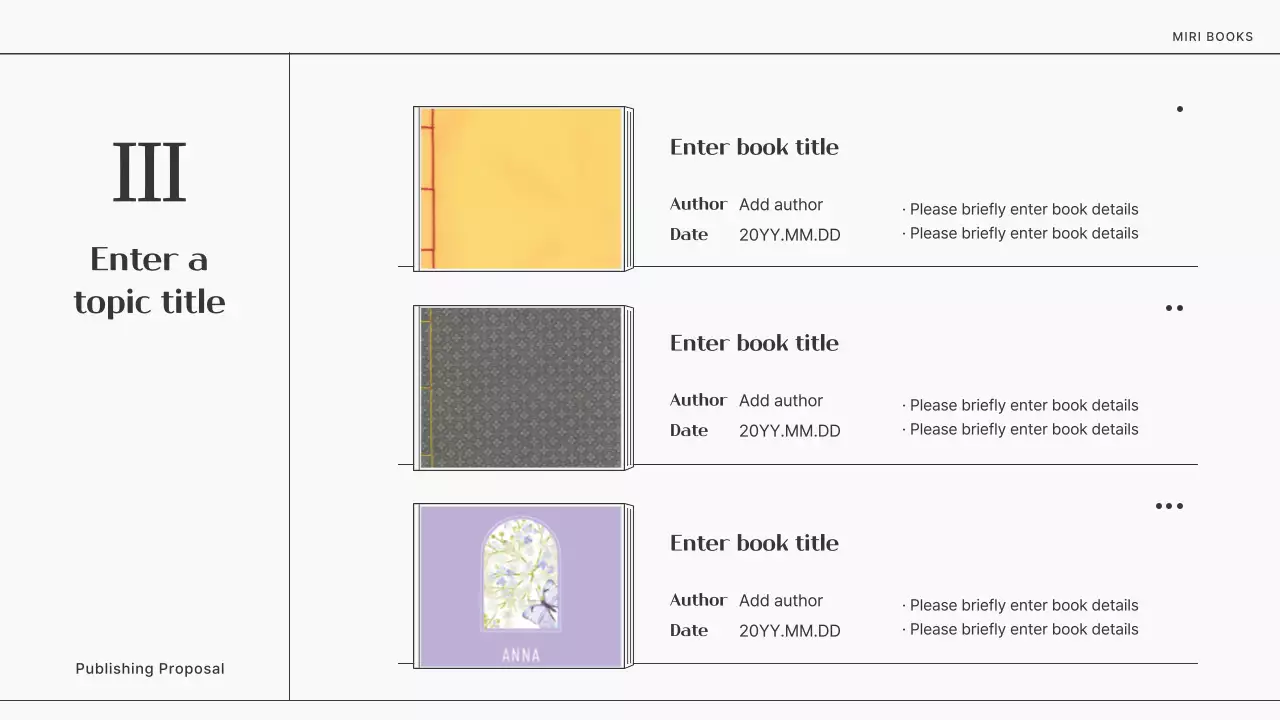 A simple book proposal in black and white