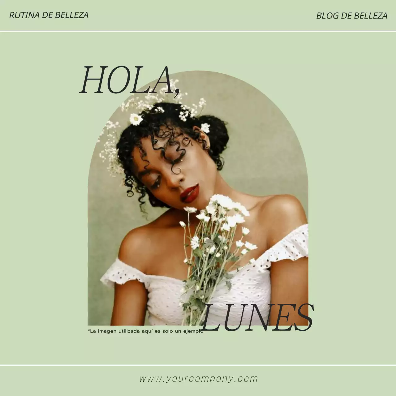 Marco de Foto Moderno Verde y Negro Maquillaje Escuela de Belleza Promoción