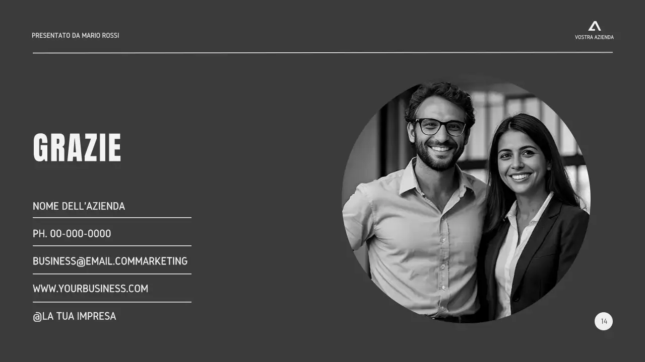 Nero Bianco Grigio Strategia aziendale minimale