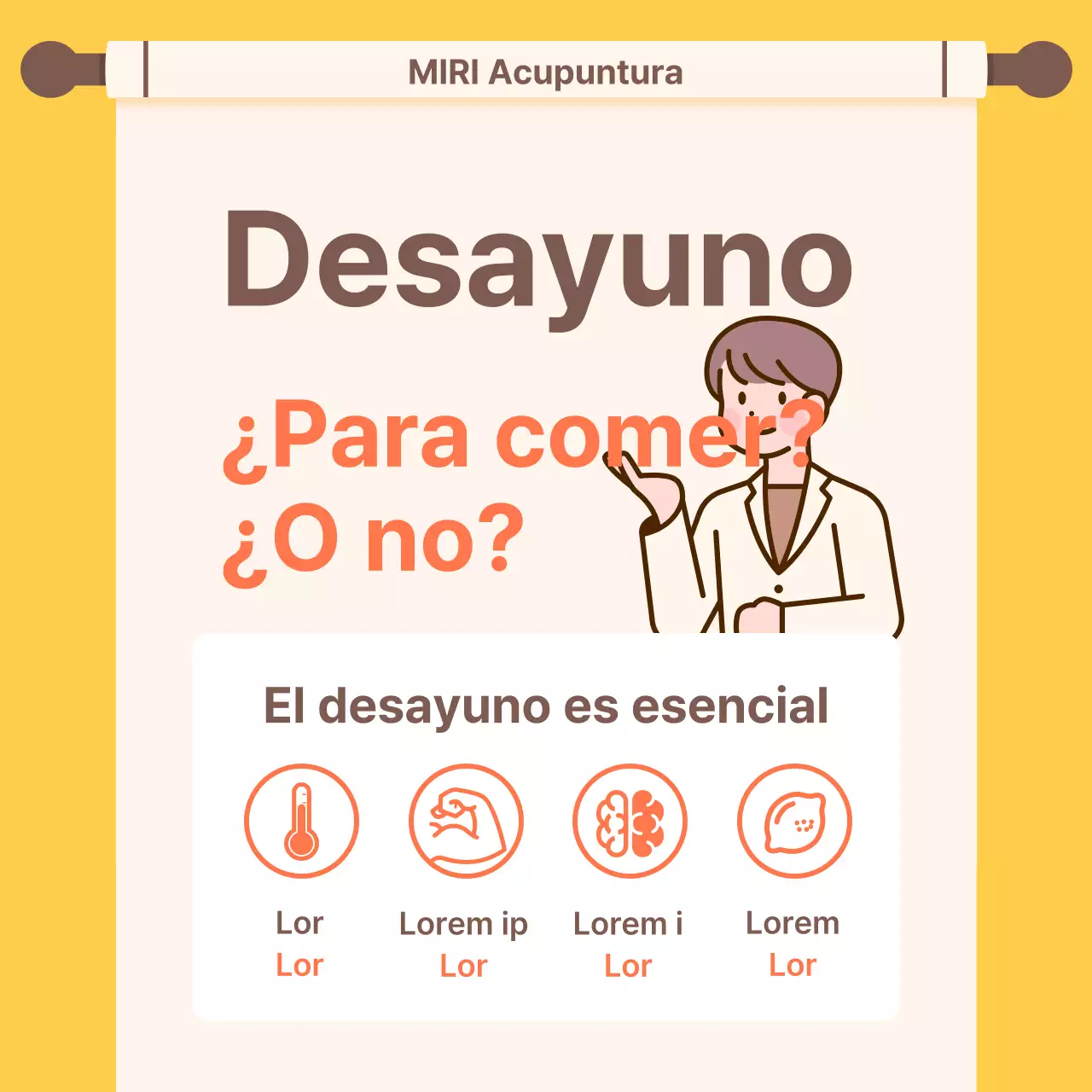 Kitschy naranja y amarillo dieta promoción clínica de medicina china