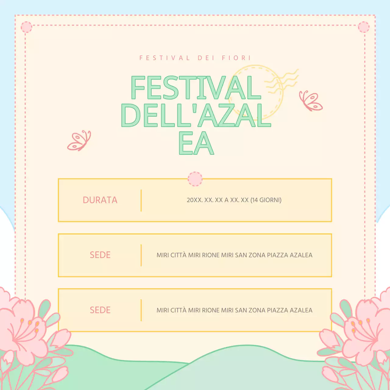 Informazioni sulla Festa del rododendro rosa e giallo