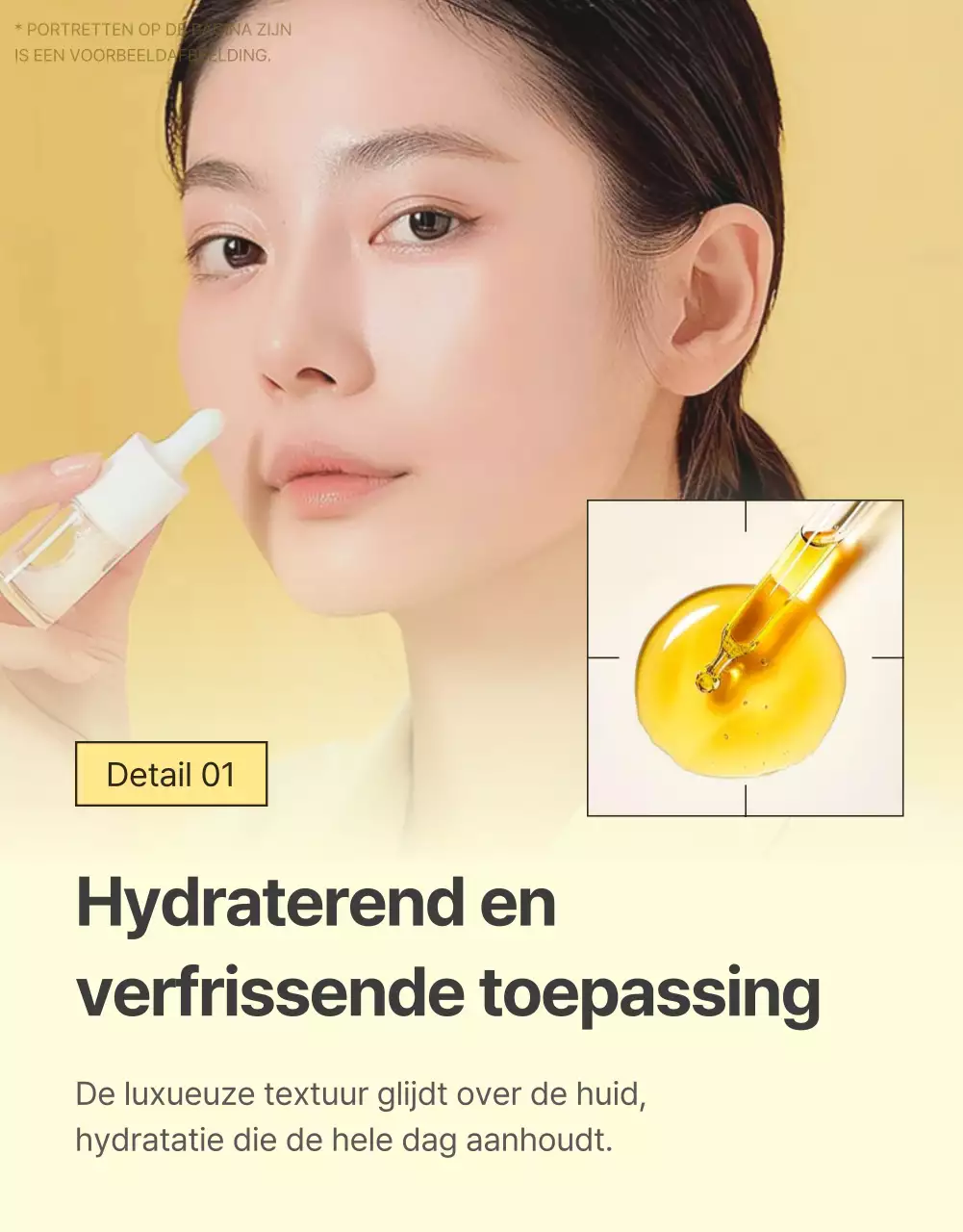 Promoot eenvoudige huidverzorgingscosmetica in geel en oranje