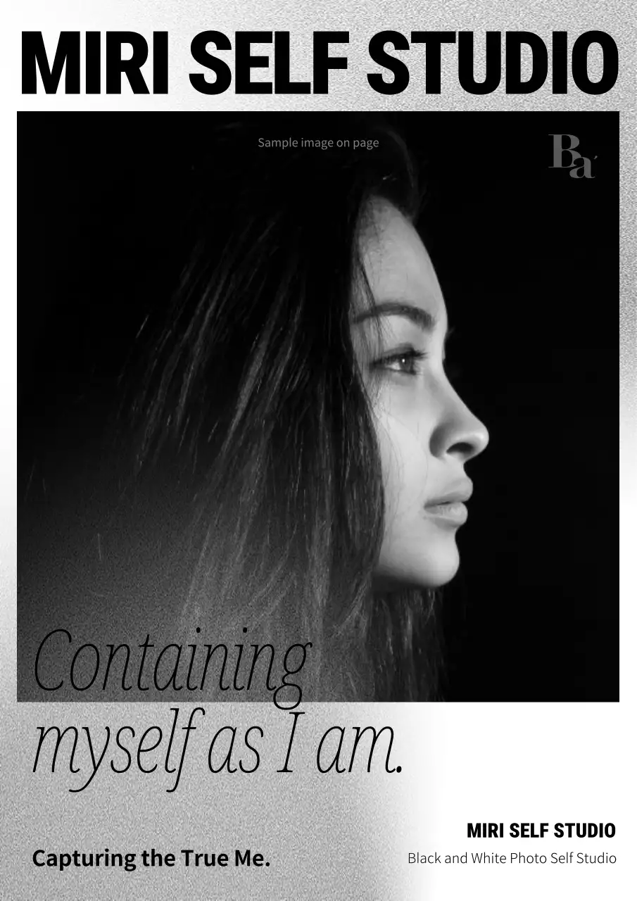 Promote a modern self-studio in black and white and black and white