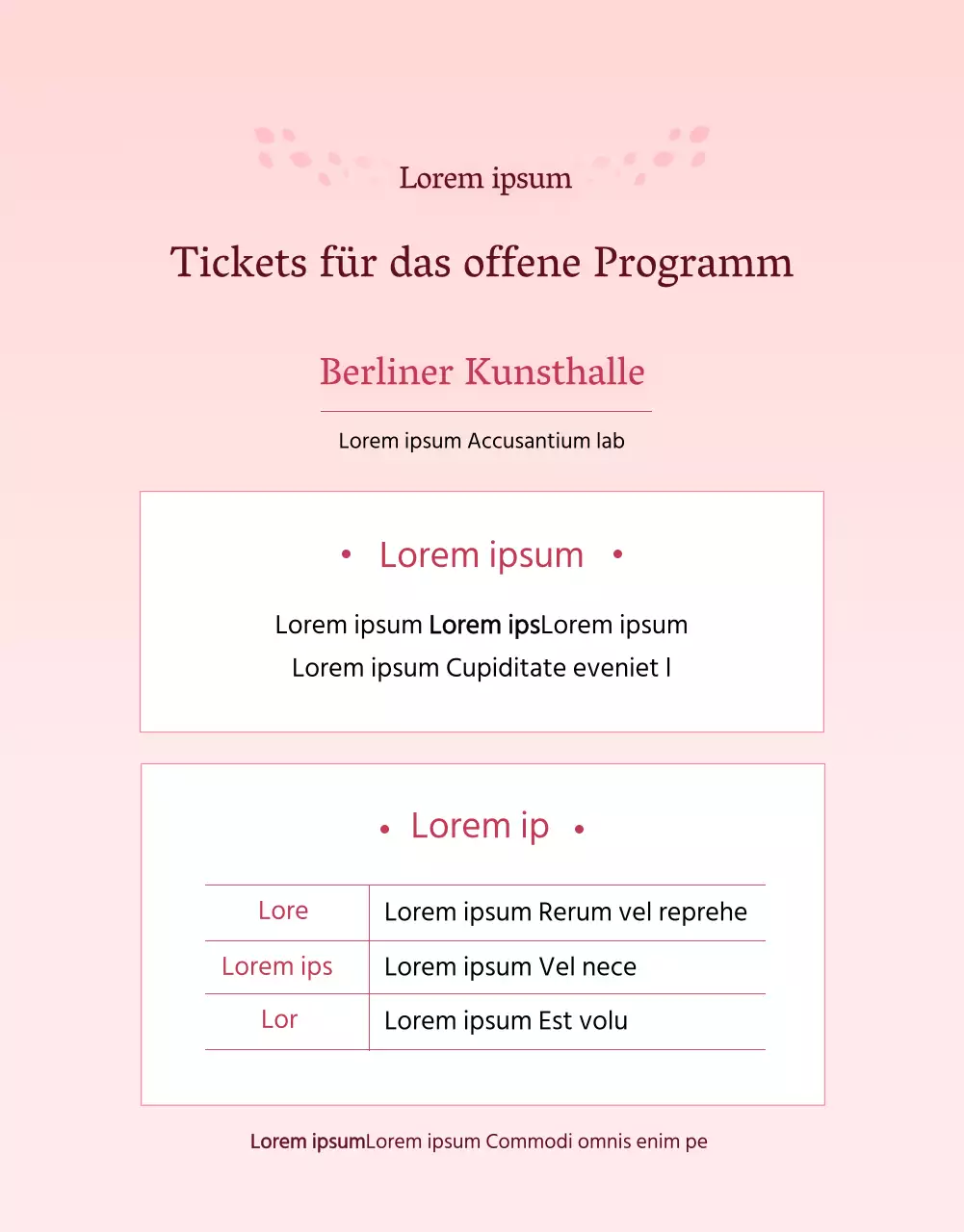 Förderung des Programms für rosa-weiße High-End-Kunstzentren
