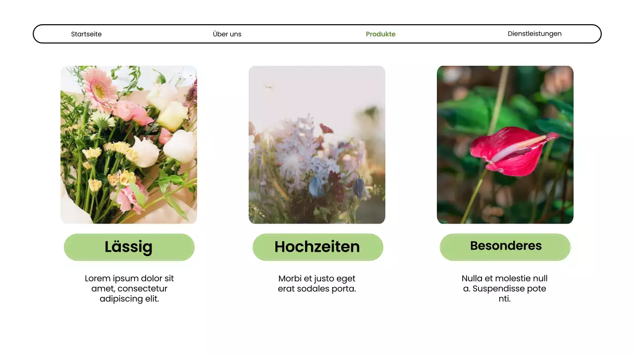 Vorstellung des Unternehmens Green Modern Flower Shop