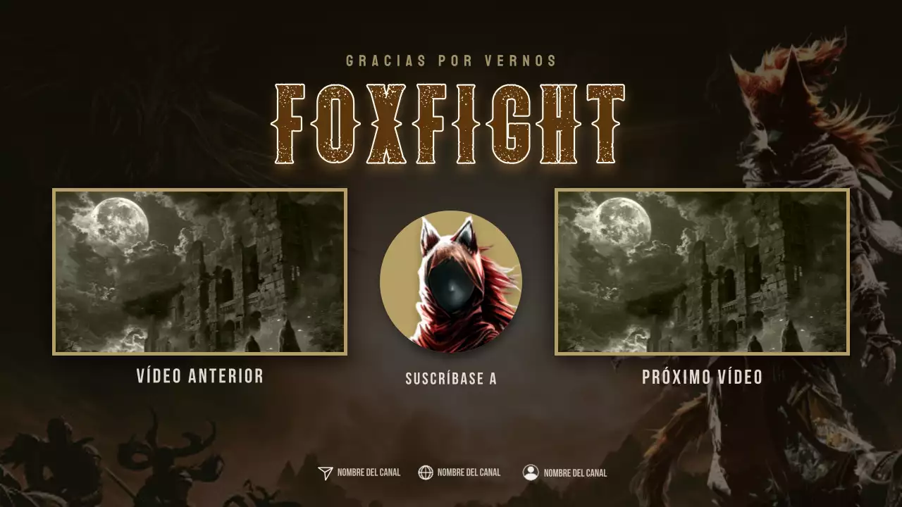 Promociona tu canal de juegos medievales en marrón y negro