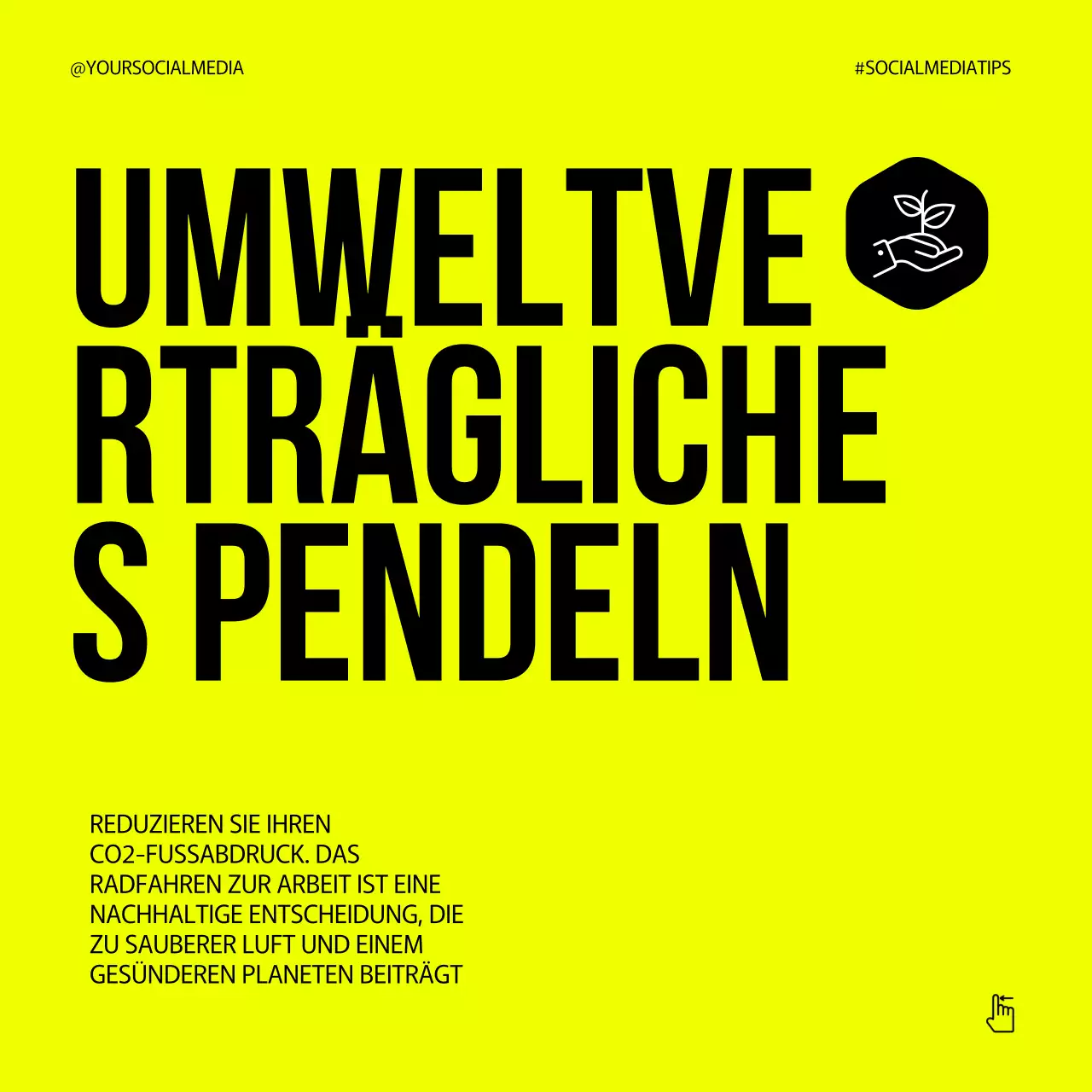 Grau Neon Grün Bold National Bike to Day Tipps Instagram Karussell Post