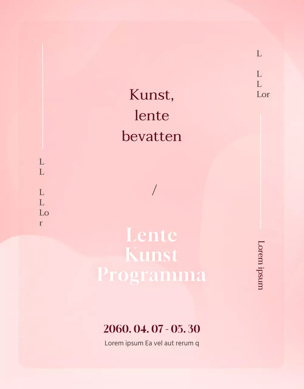 Promotie van het roze en witte high-end kunstcentrumprogramma