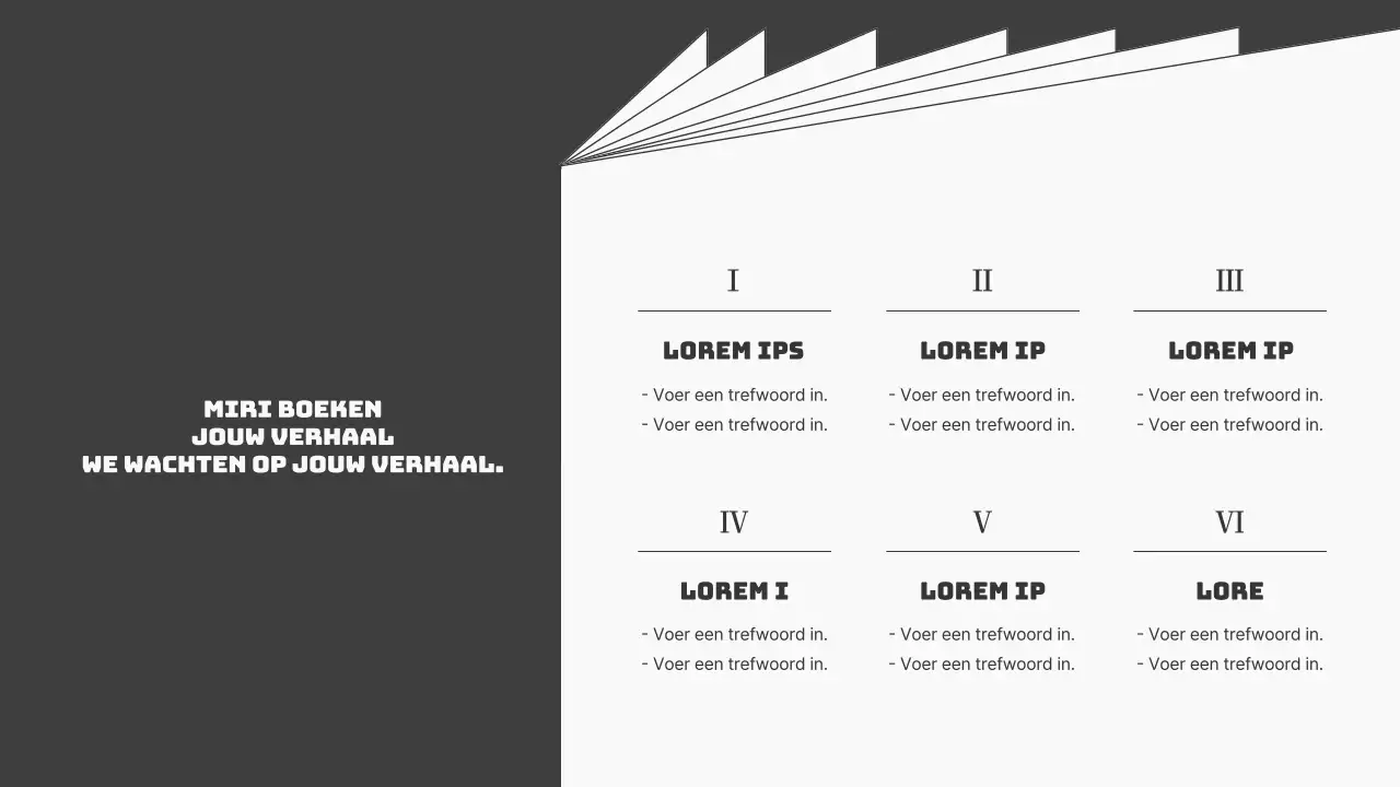Een eenvoudig zwart-wit boekvoorstel