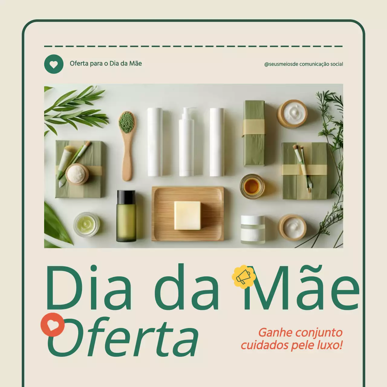 Verde Bege Simples Moderno Dia da Mãe Anúncio de oferta Instagram Carrossel