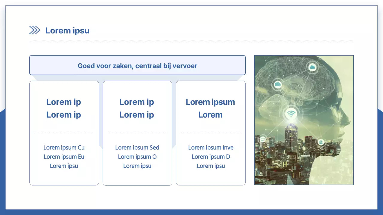 Moderne bouwprospectus in blauw en wit